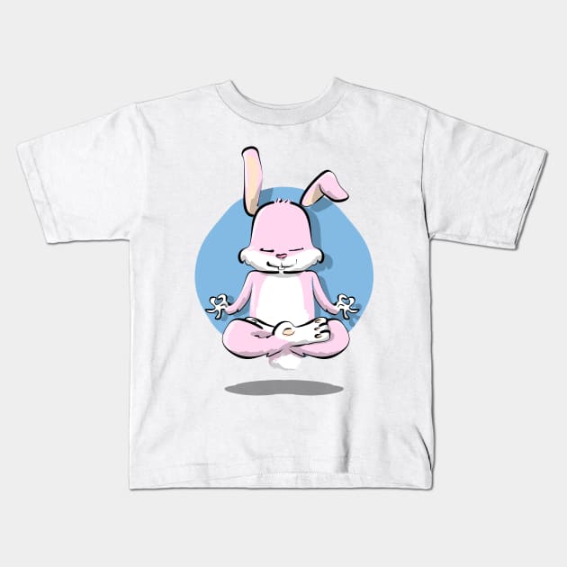 Yoga Spiritual Bunny Pet Owners Kids T-Shirt by PhantomDesign